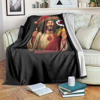 Funny Jesus Taco Mexican Throw Blanket Let Us Taco About Jesus - Wonder Print Shop