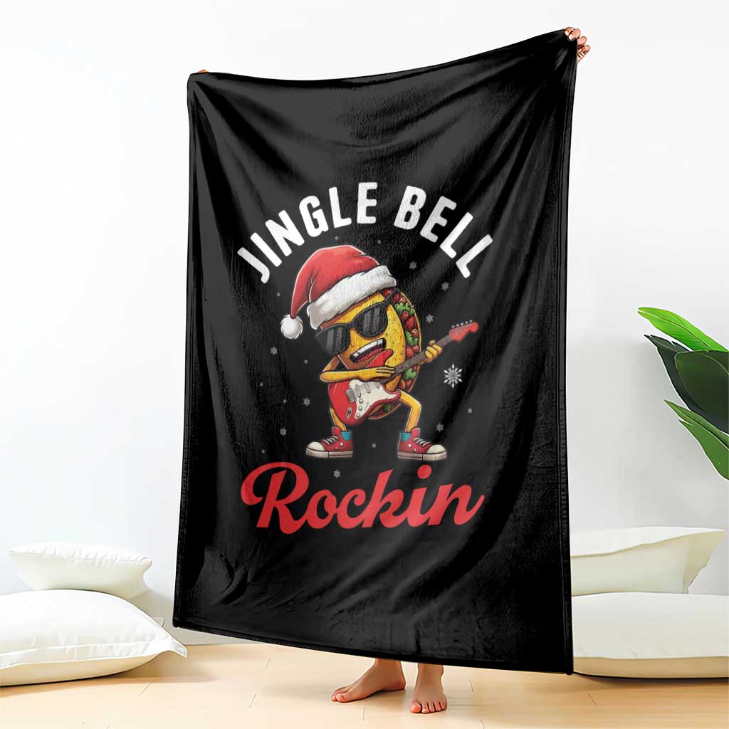 Funny Taco Christmas Throw Blanket Jingle Bell Rockin - Wonder Print Shop