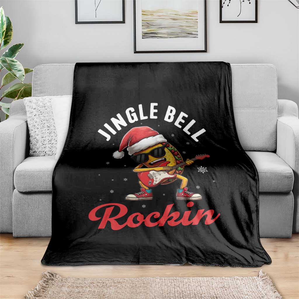 Funny Taco Christmas Throw Blanket Jingle Bell Rockin - Wonder Print Shop