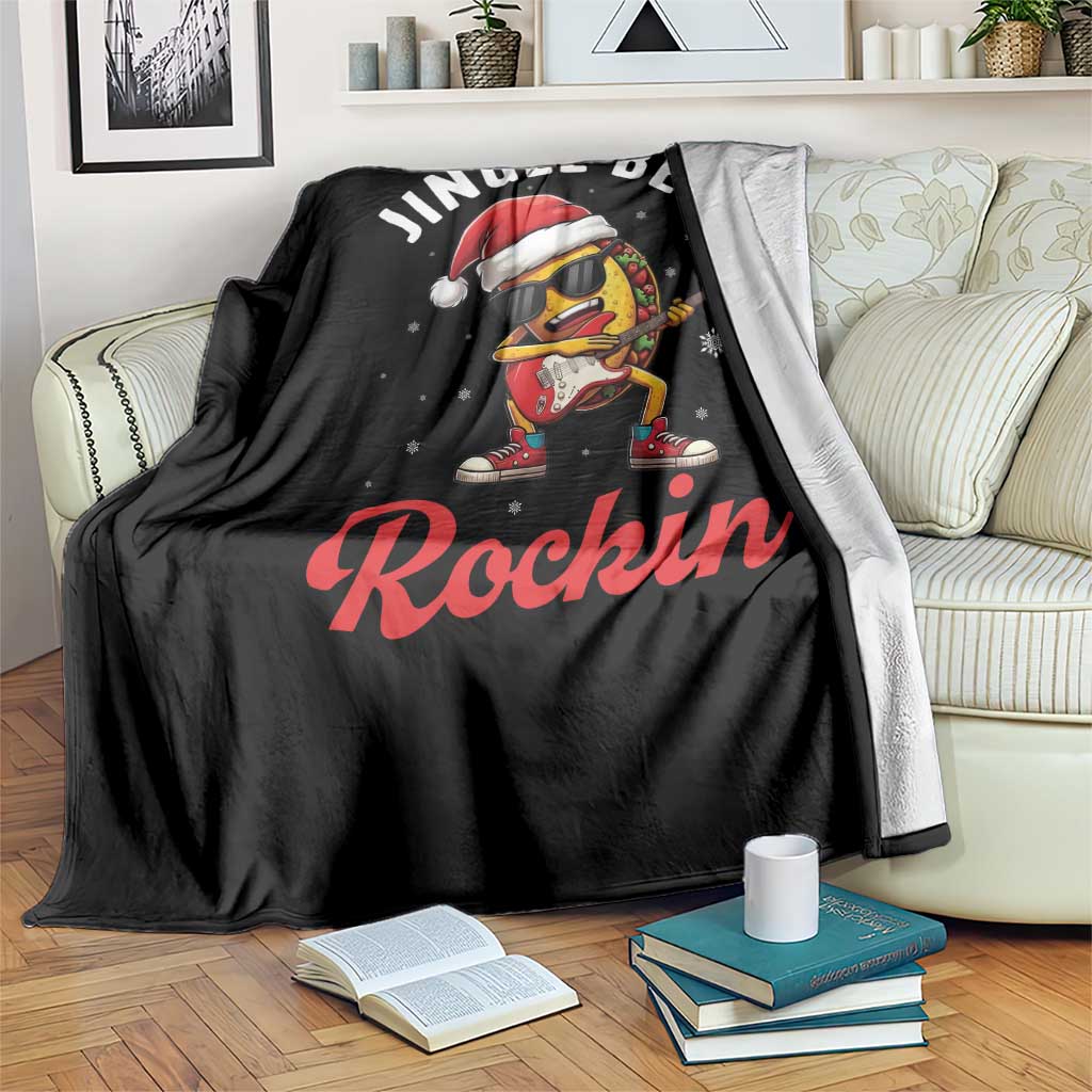 Funny Taco Christmas Throw Blanket Jingle Bell Rockin - Wonder Print Shop