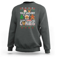 Funny Tech Support Christmas Sweatshirt I Am Here To Delete Your Cookies - Wonder Print Shop