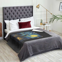 67 Cat Meme Throw Blanket Funny Six Seven Cat Starry Night Van Gogh - Wonder Print Shop