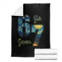 67 Six Seven Meme Throw Blanket Starry Night Van Gogh - Wonder Print Shop