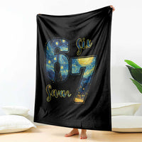 67 Six Seven Meme Throw Blanket Starry Night Van Gogh - Wonder Print Shop