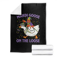 Funny Mardi Gras Throw Blanket Goose Crawfish Carnival Trendy Meme