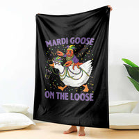 Funny Mardi Gras Throw Blanket Goose Crawfish Carnival Trendy Meme