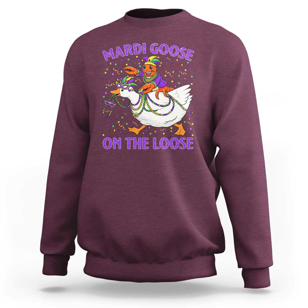 Funny Mardi Gras Sweatshirt Goose Crawfish Carnival Trendy Meme