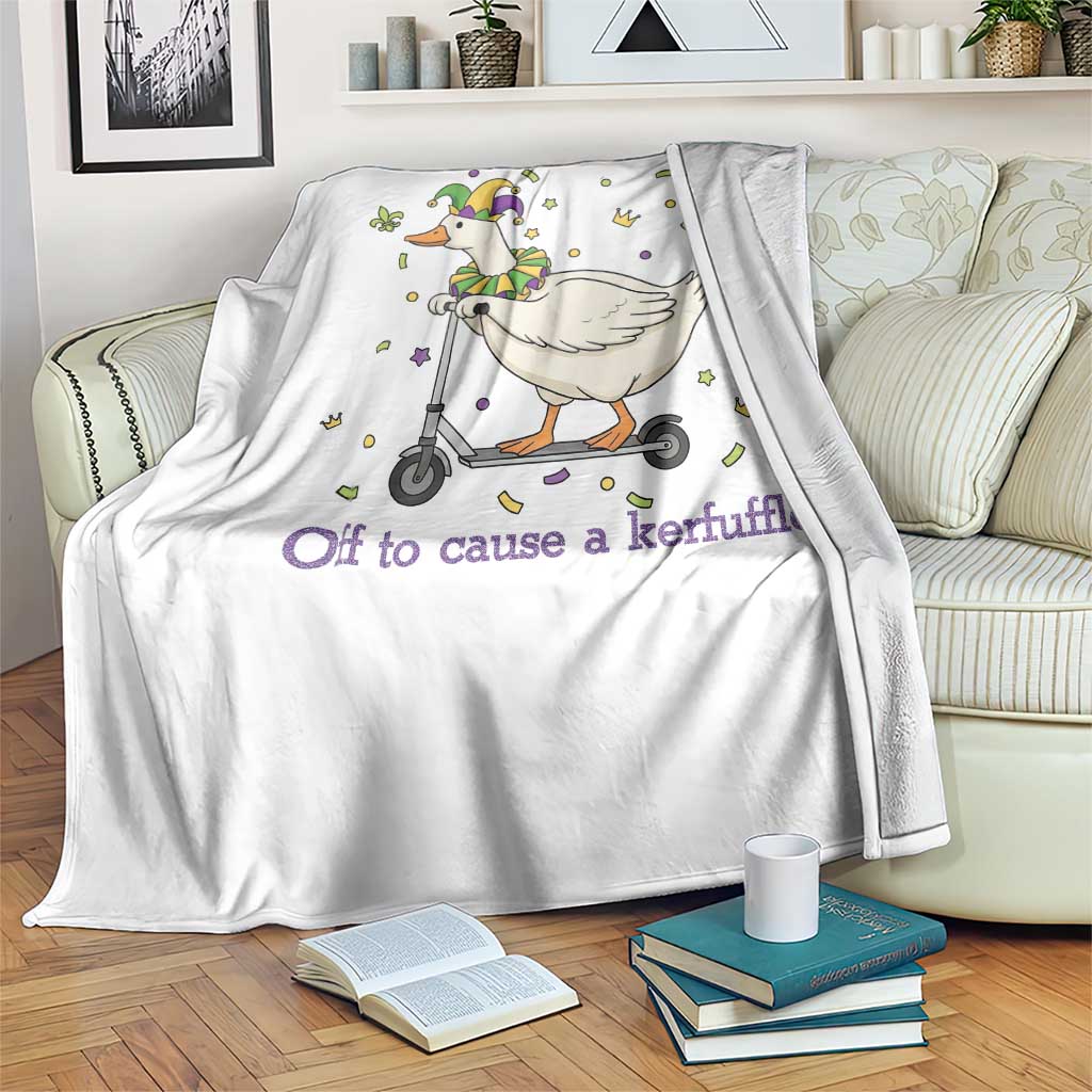 Mardi Gras Silly Goose Throw Blanket Off To Cause A Kerfuffle