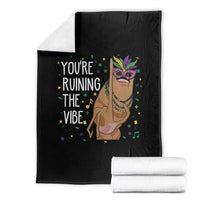 Funny Mardi Gras Throw Blanket Marcus The Worm Carnival Trendy Meme