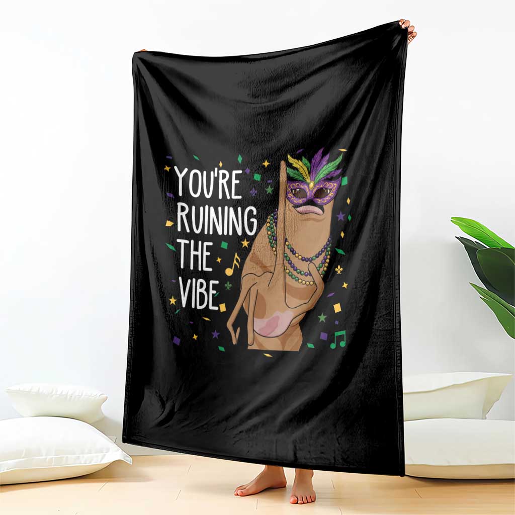 Funny Mardi Gras Throw Blanket Marcus The Worm Carnival Trendy Meme
