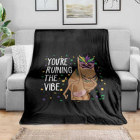 Funny Mardi Gras Throw Blanket Marcus The Worm Carnival Trendy Meme