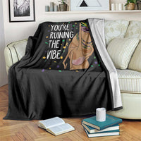 Funny Mardi Gras Throw Blanket Marcus The Worm Carnival Trendy Meme