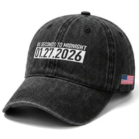 Doomsday Clock Armageddon Washed Cotton Baseball Cap 85 Second To Midnight