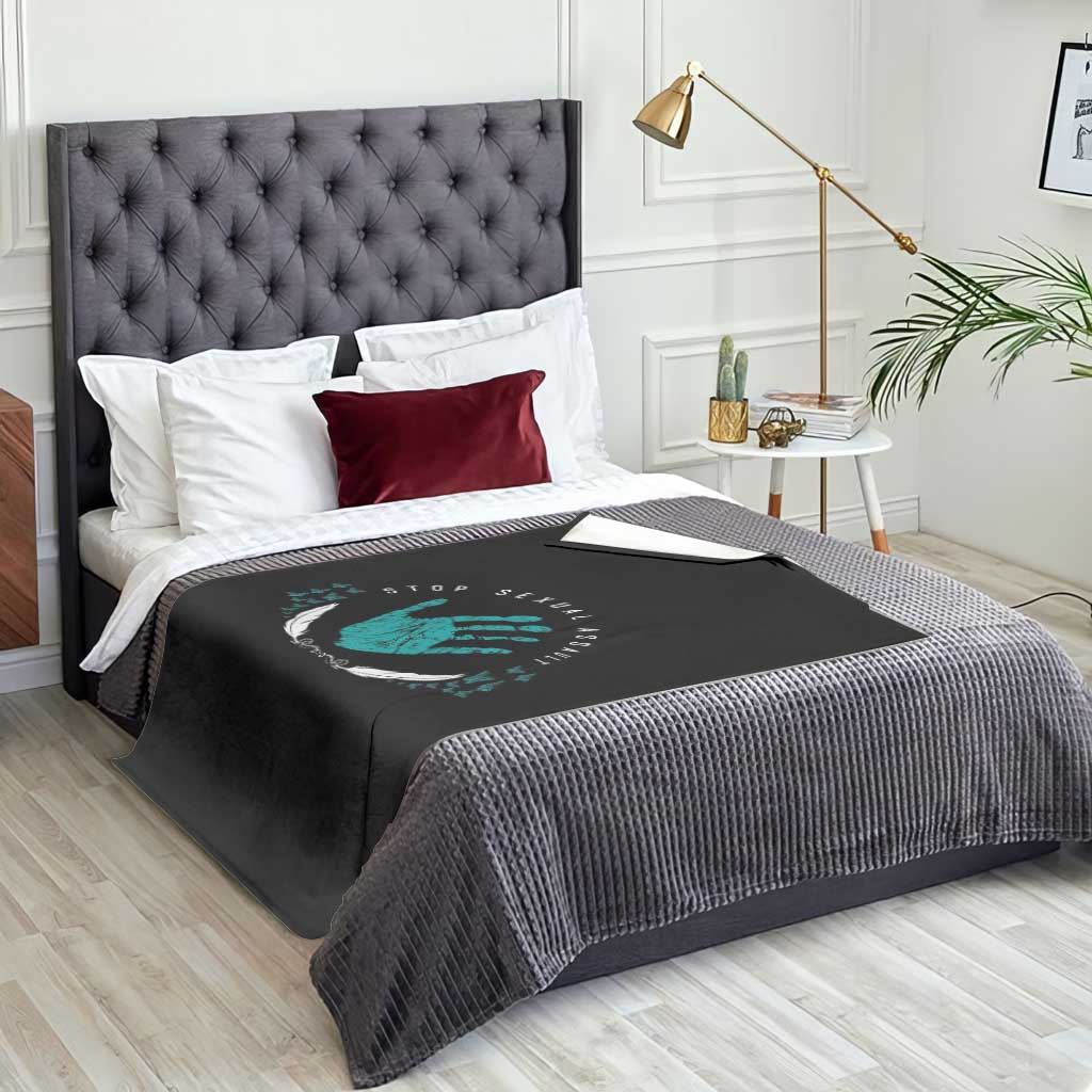 Stop Sexual Assault Awareness Survivor Throw Blanket