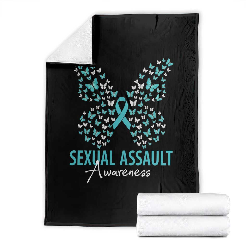 Sexual Assault Awareness Butterfly Ribbon Throw Blanket