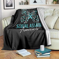 Sexual Assault Awareness Butterfly Ribbon Throw Blanket