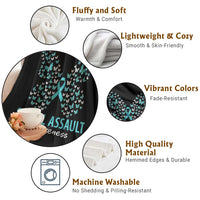 Sexual Assault Awareness Butterfly Ribbon Throw Blanket