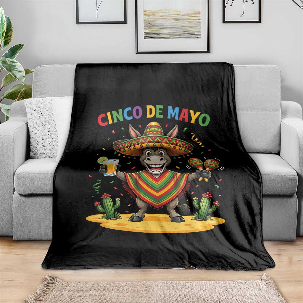 Cinco de Mayo Donkey Mexican Fiesta Throw Blanket