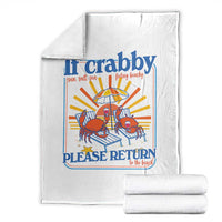 If Crabby Please Return To The Beach Throw Blanket Funny Summer Crab