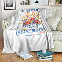 If Crabby Please Return To The Beach Throw Blanket Funny Summer Crab