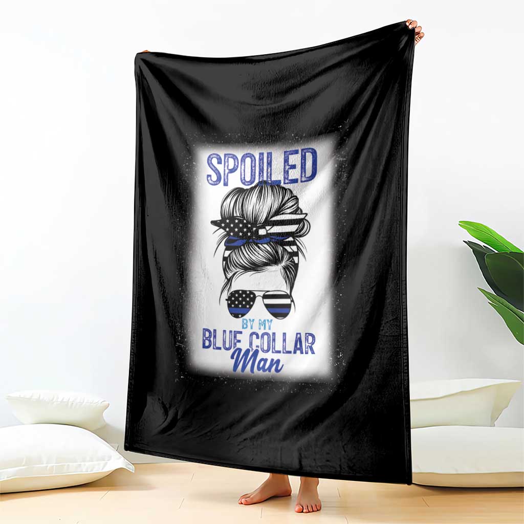 Blue Collar Wife Life Messy Bun Throw Blanket - Wonder Print Shop