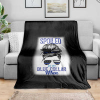 Blue Collar Wife Life Messy Bun Throw Blanket - Wonder Print Shop