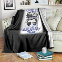 Blue Collar Wife Life Messy Bun Throw Blanket - Wonder Print Shop