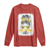 Messy Bun School Bus Driver Life Long Sleeve Shirt - Wonder Print Shop