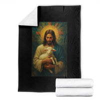 Jesus Christian Throw Blanket Hug Lamb Faith Easter - Wonder Print Shop