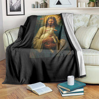 Jesus Christian Throw Blanket Hug Lamb Faith Easter - Wonder Print Shop