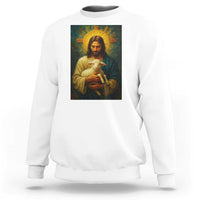 Jesus Christian Sweatshirt Hug Lamb Faith Easter - Wonder Print Shop