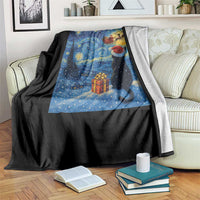 Cat Starry Night Christmas Throw Blanket Van Gogh Cat Lover Xmas - Wonder Print Shop