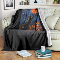 Black Cat Halloween Throw Blanket Starry Night Van Gogh - Wonder Print Shop