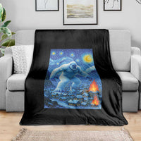 Yeti Cryptid Christmas Throw Blanket Winter Monster Starry Night Xmas - Wonder Print Shop