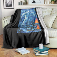Yeti Cryptid Christmas Throw Blanket Winter Monster Starry Night Xmas - Wonder Print Shop