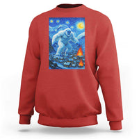 Yeti Cryptid Christmas Sweatshirt Winter Monster Starry Night Xmas - Wonder Print Shop