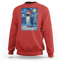 Penguin Christmas Sweatshirt Starry Night Van Gogh - Wonder Print Shop
