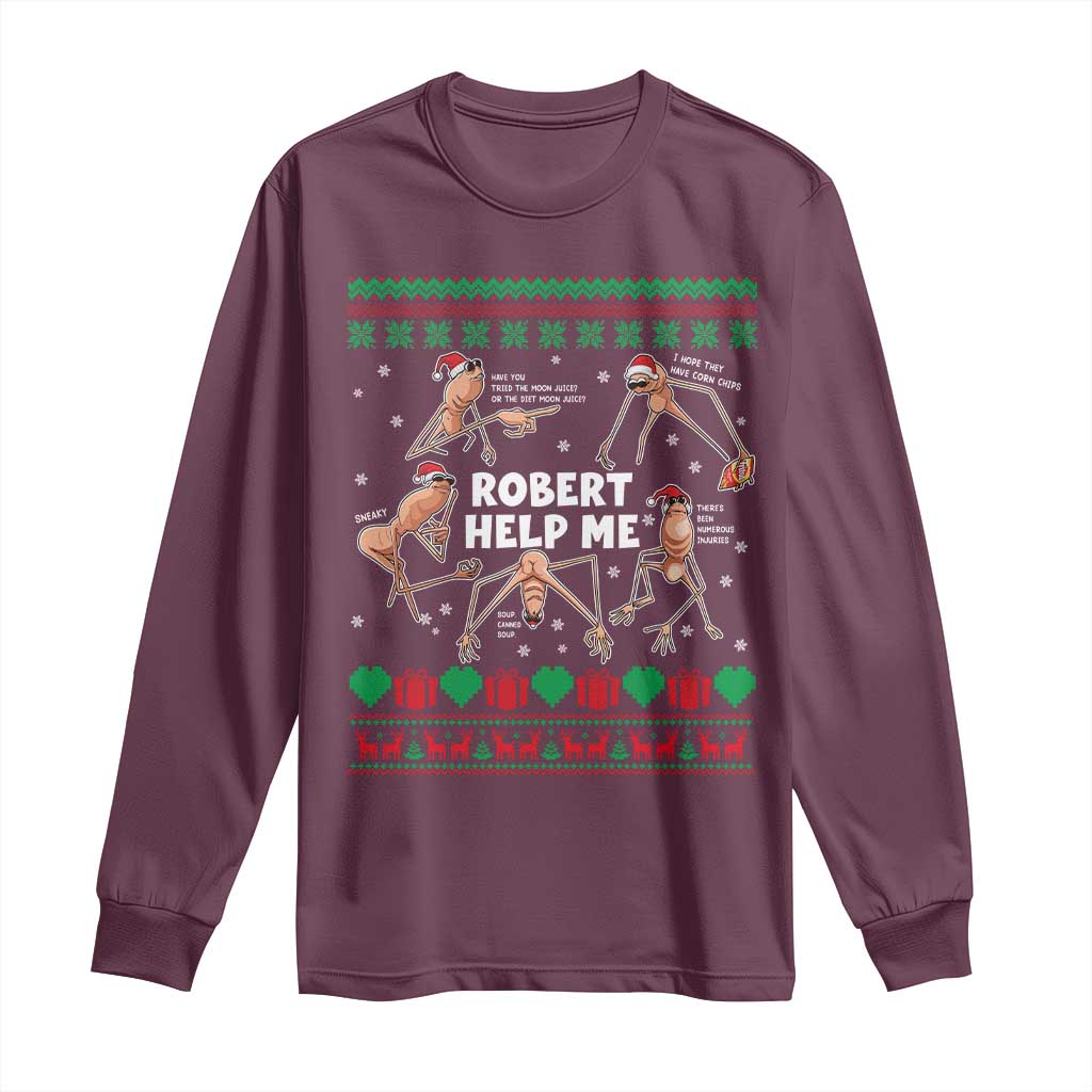 Marcus The Worm Robert Meme Christmas Long Sleeve Shirt - Wonder Print Shop