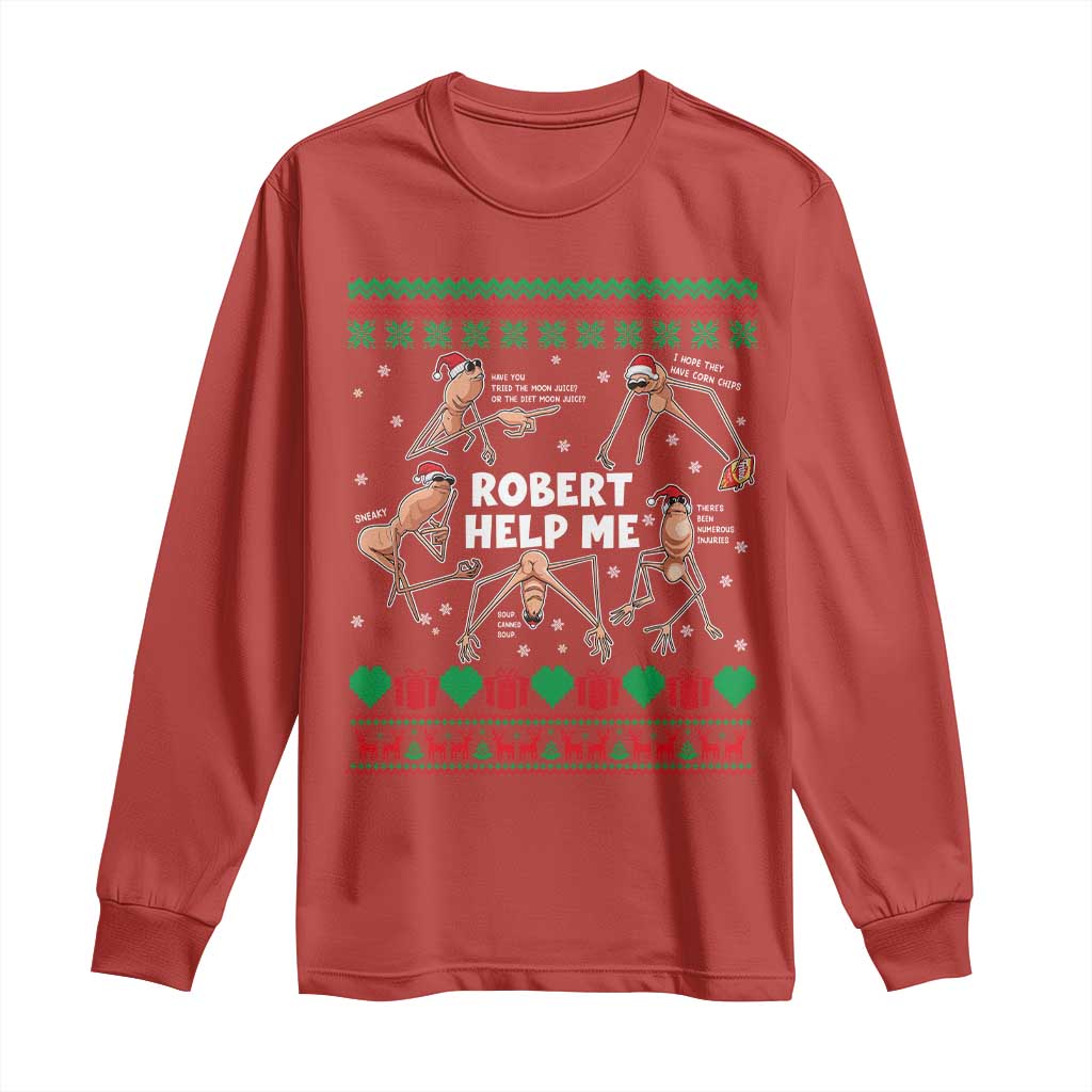 Marcus The Worm Robert Meme Christmas Long Sleeve Shirt - Wonder Print Shop