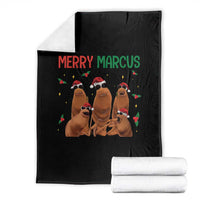Marcus The Worm Christmas Meme Throw Blanket Funny Brain Rot Gen Z Xmas - Wonder Print Shop