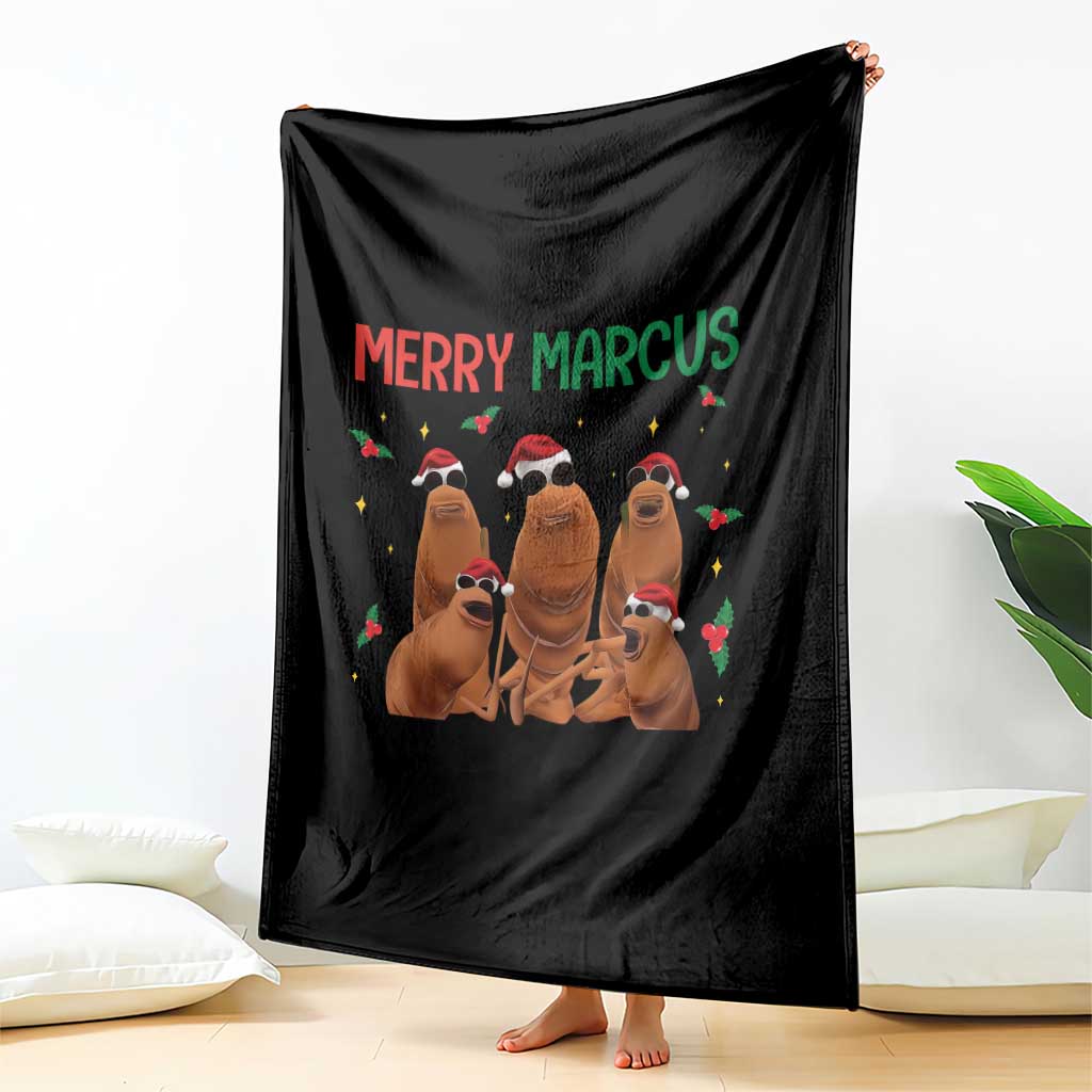 Marcus The Worm Christmas Meme Throw Blanket Funny Brain Rot Gen Z Xmas - Wonder Print Shop