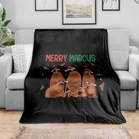 Marcus The Worm Christmas Meme Throw Blanket Funny Brain Rot Gen Z Xmas - Wonder Print Shop