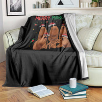 Marcus The Worm Christmas Meme Throw Blanket Funny Brain Rot Gen Z Xmas - Wonder Print Shop