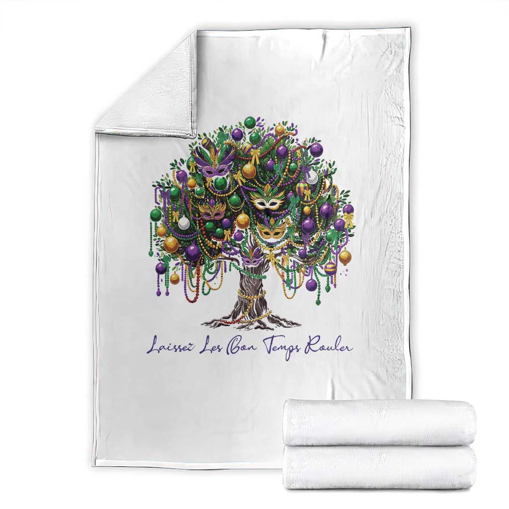 Mardi Gras Mask Tree Throw Blanket Laissez Les Bon Temps Rouler