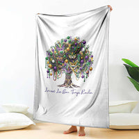 Mardi Gras Mask Tree Throw Blanket Laissez Les Bon Temps Rouler