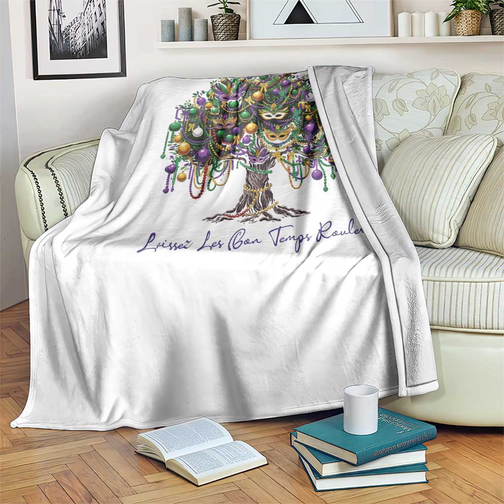 Mardi Gras Mask Tree Throw Blanket Laissez Les Bon Temps Rouler