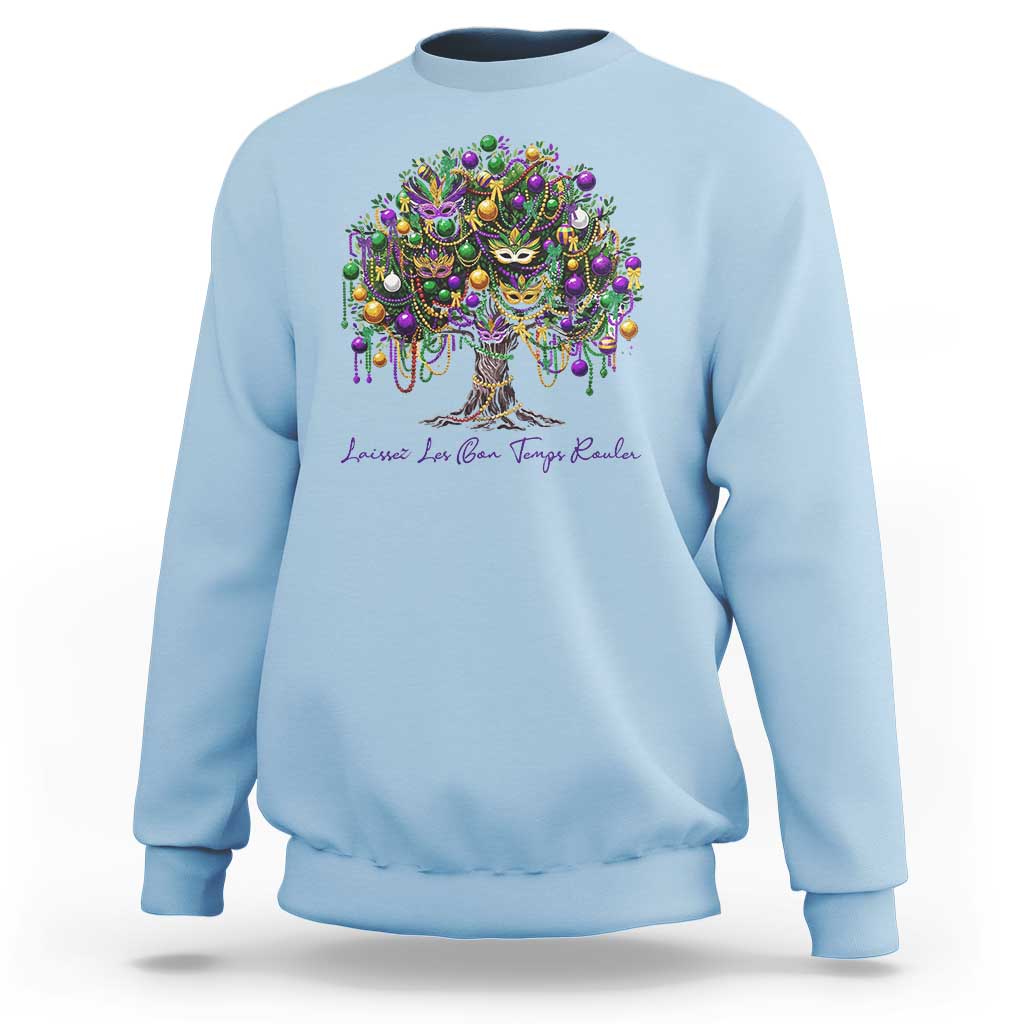 Mardi Gras Mask Tree Sweatshirt Laissez Les Bon Temps Rouler