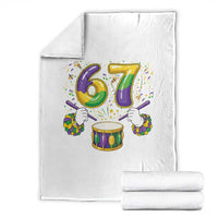67 Mardi Gras Meme Throw Blanket Funny Six Seven Carnival Trendy
