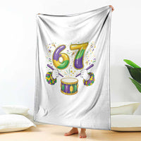 67 Mardi Gras Meme Throw Blanket Funny Six Seven Carnival Trendy