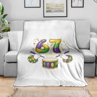 67 Mardi Gras Meme Throw Blanket Funny Six Seven Carnival Trendy